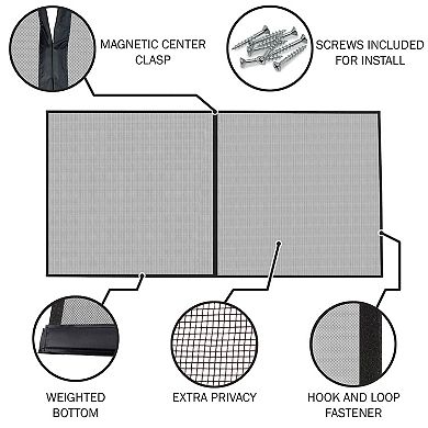Pure Garden Heavy-Duty Magnetic Mesh Garage Screen Door