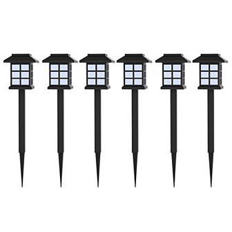 Pure Garden 6 pc Weather-Resistant Solar Outdoor Lights Set