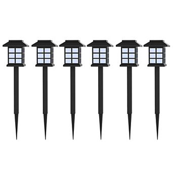 Pure Garden 6 pc Weather-Resistant Solar Outdoor Lights Set