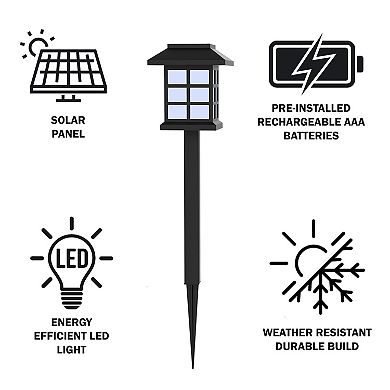 Pure Garden 6-Piece Weather-Resistant Solar Outdoor Lights Set