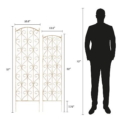 Pure Garden 2-Pack Black Garden Arch Trellis Set