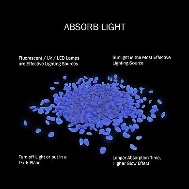 Pure Garden 500 Count Glow in the Dark Solar Pathway Garden Stones
