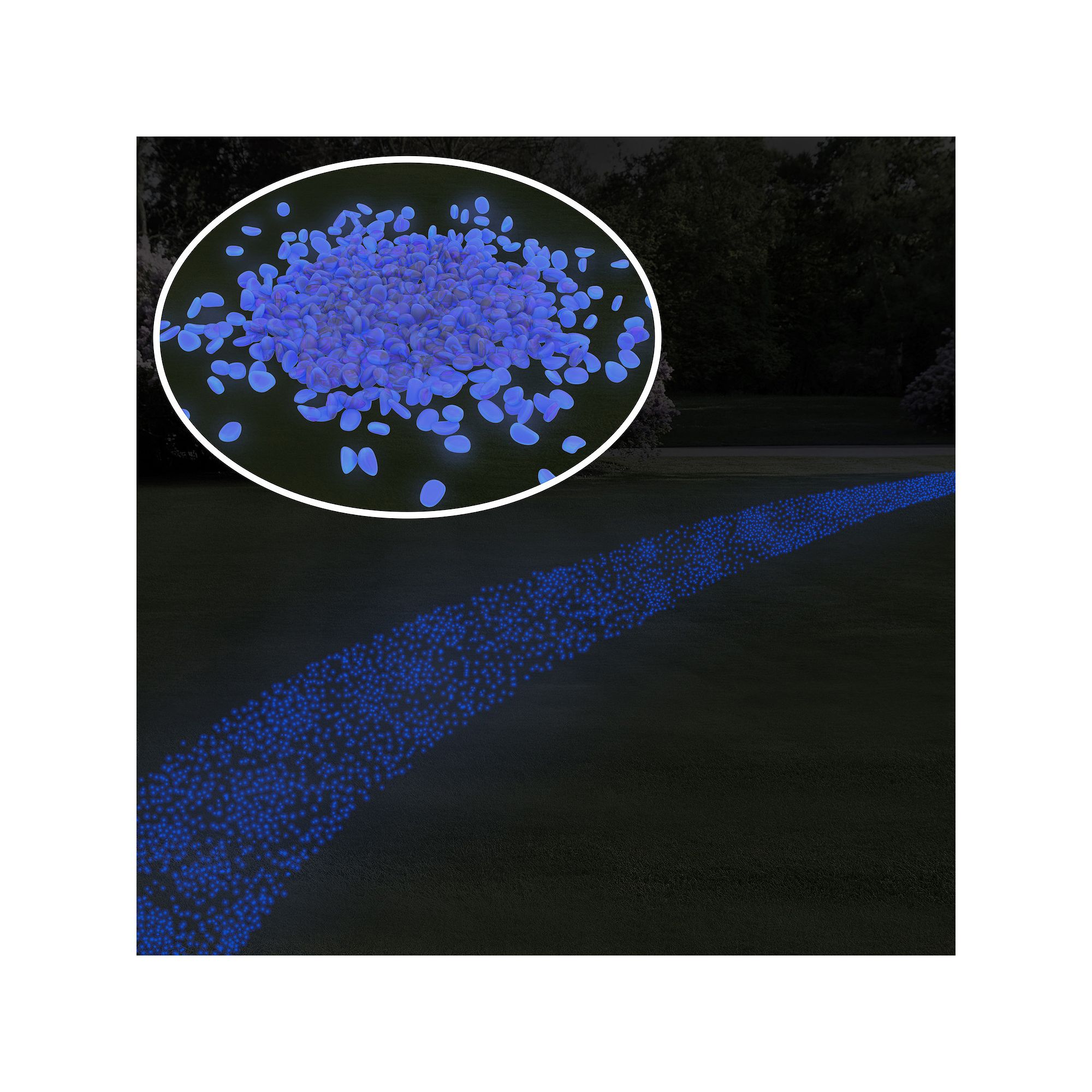 Pure Garden 500 Count Glow in the Dark Solar Pathway Garden Stones, White T