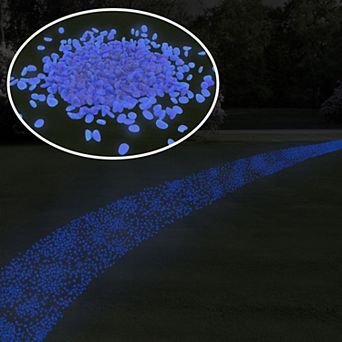 Pure Garden 500 Count Glow in the Dark Solar Pathway Garden Stones