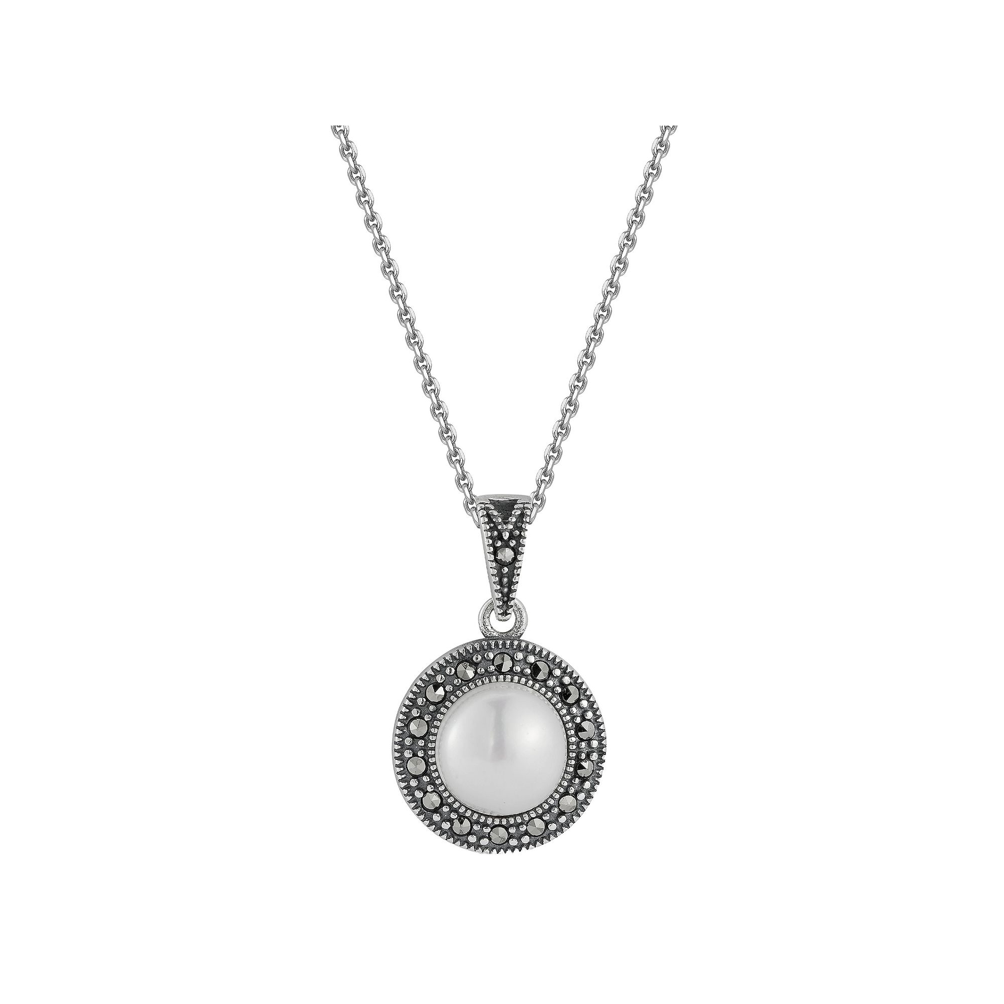 Sunkissed Sterling Sterling Silver Oxidized Cubic Zirconia and Cultured Fr