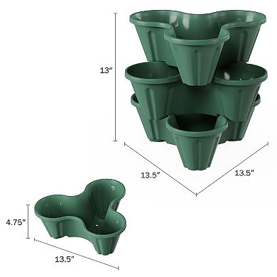 Pure Garden 3-Tier Stacking Planter Tower