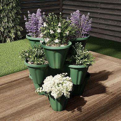 Pure Garden 3-Tier Stacking Planter Tower