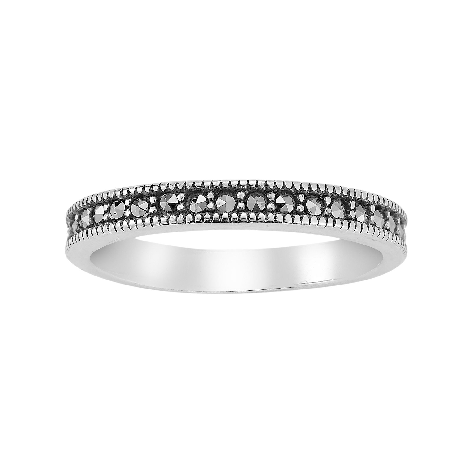 Sunkissed Sterling Sterling Silver Oxidized Cubic Zirconia Band Ring, Women