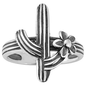 Sunkissed Sterling Rhodium Over Sterling Silver Cactus Ring