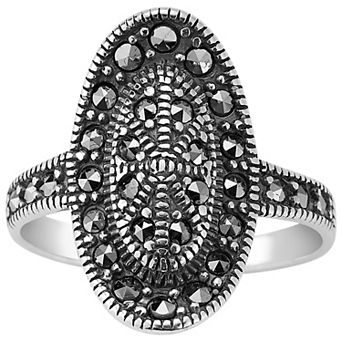 Sunkissed Sterling Rhodium Over Sterling Silver Cubic Zirconia Oval Ring