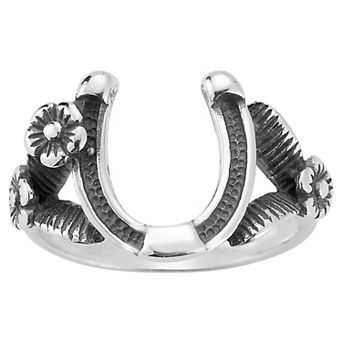 Sunkissed Sterling Oxidized Horseshoe Ring