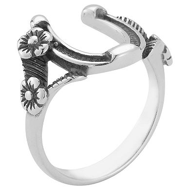 Sunkissed Sterling Oxidized Horseshoe Ring