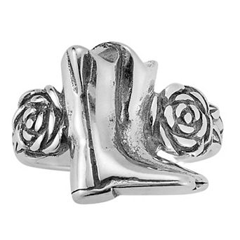 Sunkissed Sterling Oxidized Boot & Flower Ring