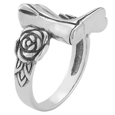 Sunkissed Sterling Oxidized Boot x Flower Ring