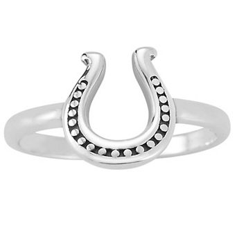 Sunkissed Sterling Oxidized Horseshoe Ring