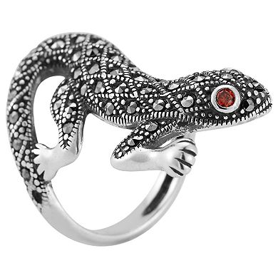 Sunkissed Sterling Cubic Zirconia Oxidized Chameleon Ring