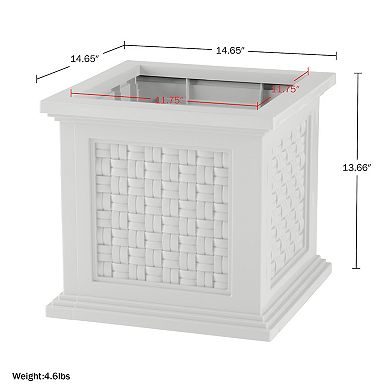 Pure Garden Gray Faux Rattan Planter Box