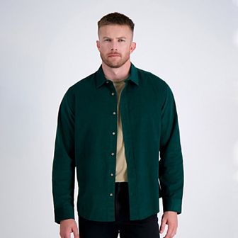 Men's Haggar® Long Sleeve Casual Cotton Corduroy Shirt