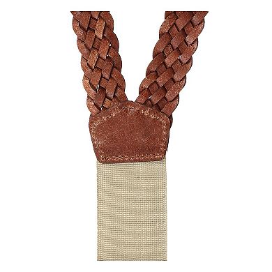 Men's Leather Turner Braided Button-end Suspenders