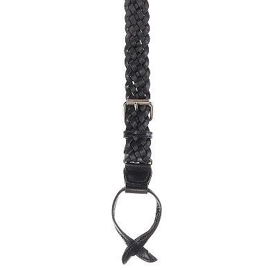 Men's Leather Turner Braided Button-end Suspenders