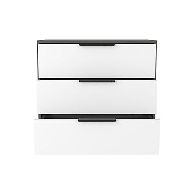 DEPOT E-SHOP Egeo 3 Drawers Dresser, Superior Top