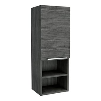 DEPOT E-SHOP Savona Medicine Single Door Cabinet,2External Shelves, 2Interior Shelves,Smokey Oak