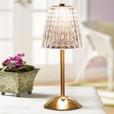 Collections Etc Addison Rechargeable Faux Crystal Lamp With 3 Lighting Modes