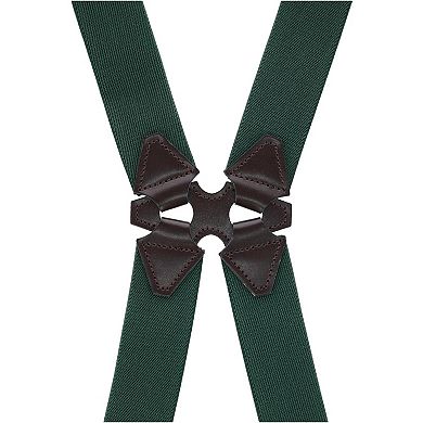 Aisenin Men's Elastic Solid Color Dress Ubee Side Clip Suspenders