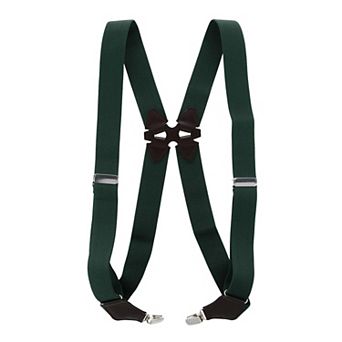 Aisenin Men's Elastic Solid Color Dress Ubee Side Clip Suspenders