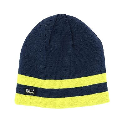 Polar Extreme Boy's One Size Double Stripe Hat And Texting Glove Set