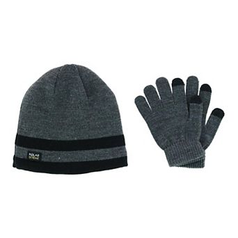 Polar Extreme Boy's One Size Double Stripe Hat And Texting Glove Set