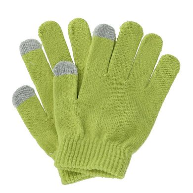 Polar Extreme Kids' Striped Beanie With Texting Glove Set