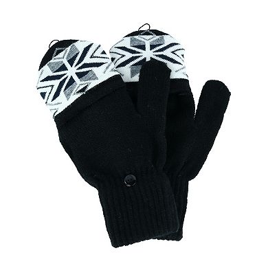 Connex Gear Women's Snowflake Print Hat Scarf And Glommit 3-piece Winter Set