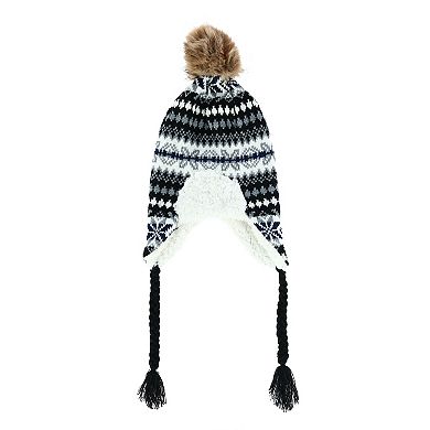 Connex Gear Women's Snowflake Print Hat Scarf And Glommit 3-piece Winter Set