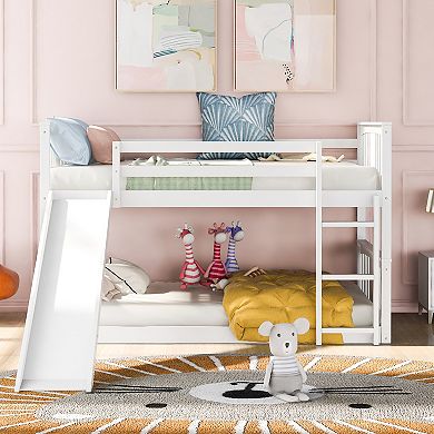 Merax Twin Over Twin Bunk Bed With Slide And Ladder