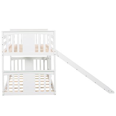 Merax Twin Over Twin Bunk Bed With Slide And Ladder