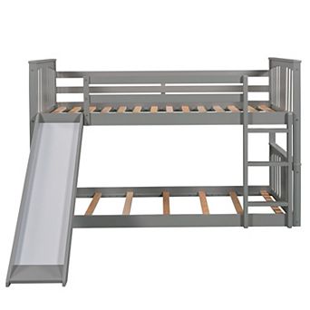 Merax Twin Over Twin Bunk Bed With Slide And Ladder
