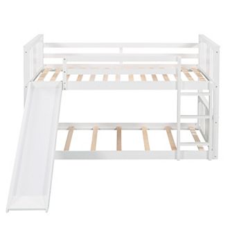 Merax Twin Over Twin Bunk Bed With Slide And Ladder