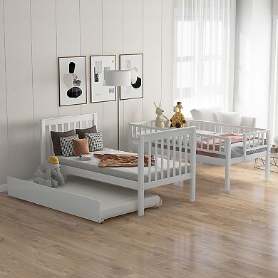 Merax Bunk Bed With Trundle And Storage