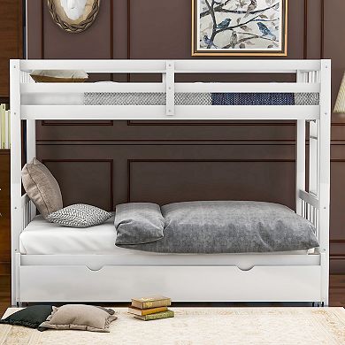 Merax Modern Pull-out Bunk Bed With Trundle