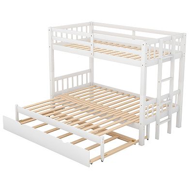 Merax Modern Pull-out Bunk Bed With Trundle