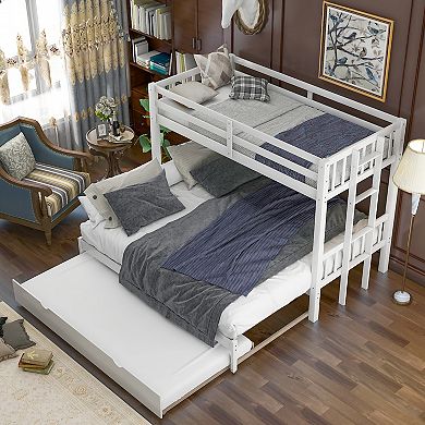 Merax Modern Pull-out Bunk Bed With Trundle