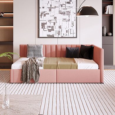 Merax Upholstered Daybed With 2 Storage Drawers