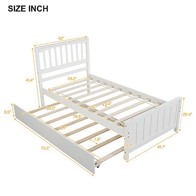 Merax Platform Bed With Trundle