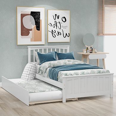 Merax Platform Bed With Trundle