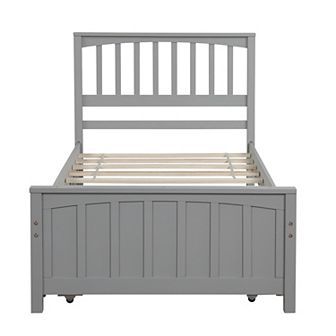 Merax Platform Bed With Trundle