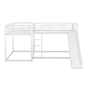 Merax L-shaped Bunk Bed With Slide And Short Ladder