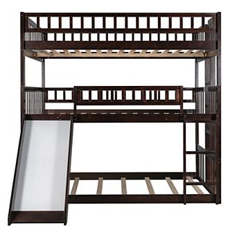 Merax Triple Bunk Bed With Built-in Ladder And Slide