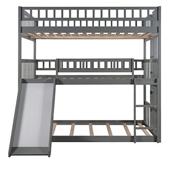 Merax Triple Bunk Bed With Built-in Ladder And Slide