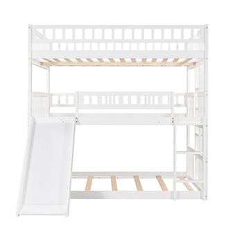 Merax Triple Bunk Bed With Built-in Ladder And Slide